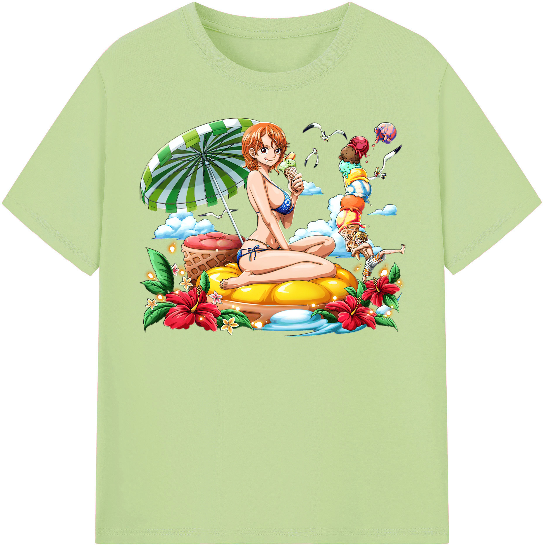 ワンピース ナミ ONE PIECE Nami 綿100％半袖Tシャツ（フロントプリント）